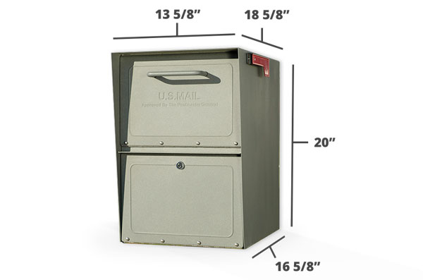 Storm Gray mailbox dimensions