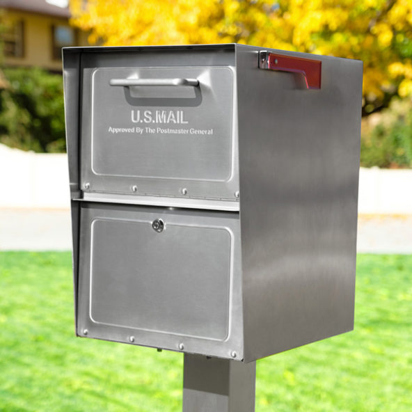 Stainless Steel Mailbox installed with post