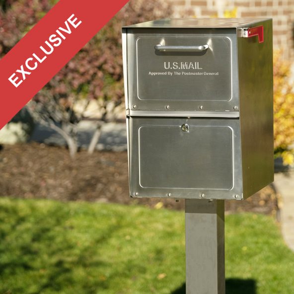 Stainless Steel mailbox installed with post