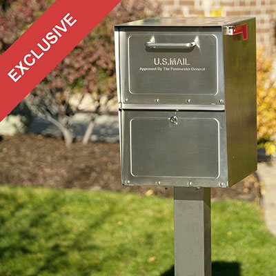 Stainless Steel mailbox installed with post