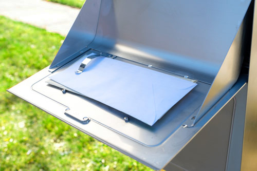 Stainless Outgoing Mail Outgoing mail clip close up