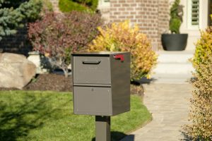 Rich Bronze mailbox installed with post