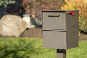 Rich Bronze mailbox installed with post