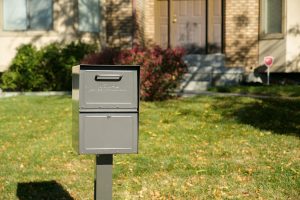 Rich Bronze mailbox installed with post