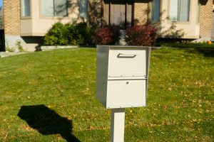 Desert Sand Mailbox on a post