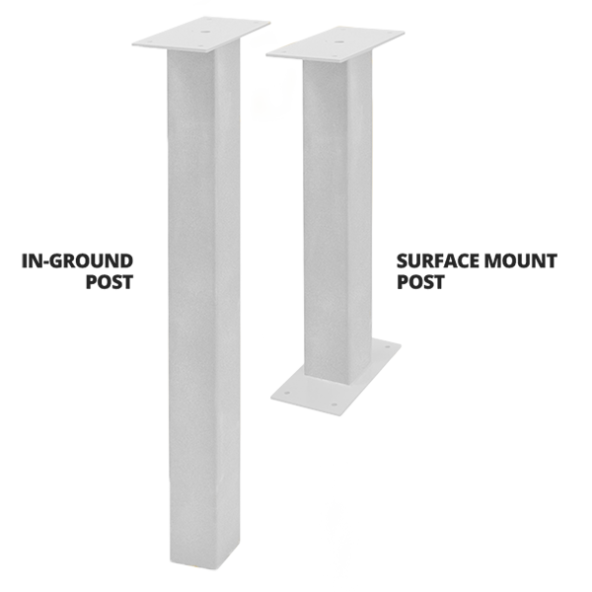 White In Ground Post and Surface Mount Post