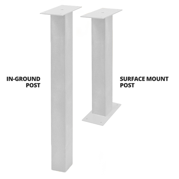 White In Ground Post and Surface Mount Post