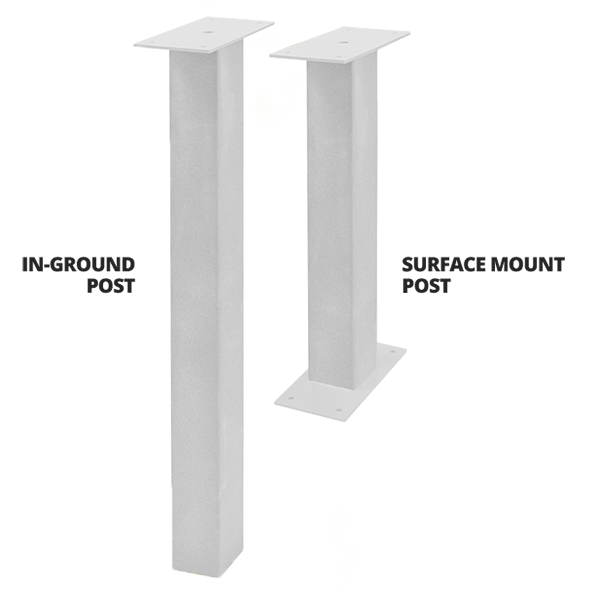 White In Ground Post and Surface Mount Post